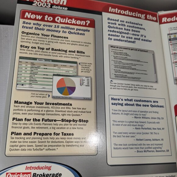 Quicken 2003 Deluxe software CD-ROM disc program Intuit Windows 95/98/2000/Me/XP - Picture 3 of 11